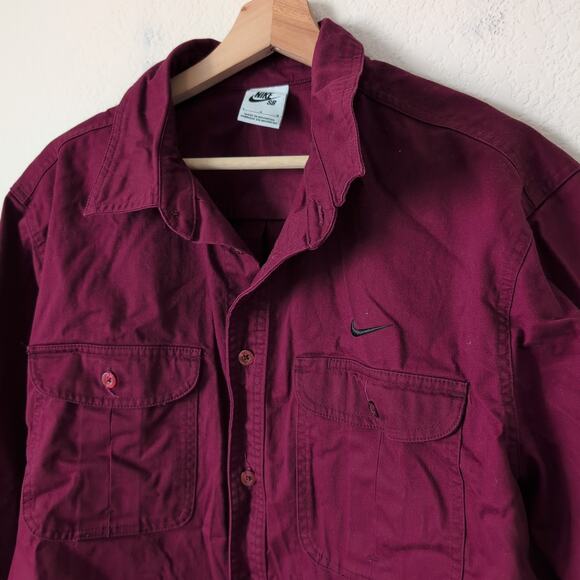 Nike SB Skateboarding Canvas Long Sleeve Button Down Shirt Large Heavy Woven - Picture 8 of 9